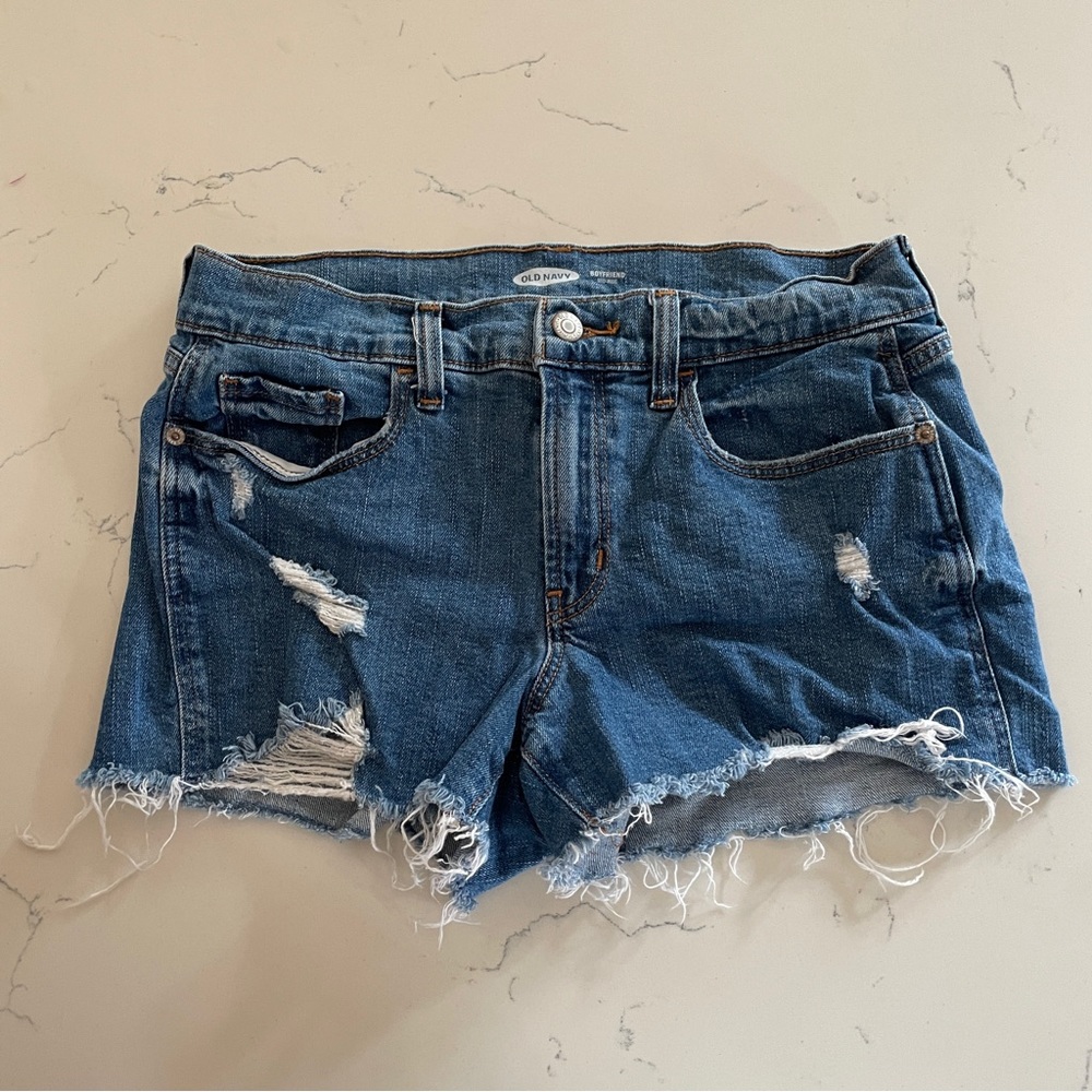 Mid Rise Boyfriend Jean Shorts